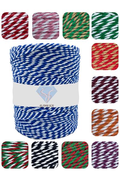 E Elmas Two Color Packing Rope Blue White 2-3mm-200gr-200 m