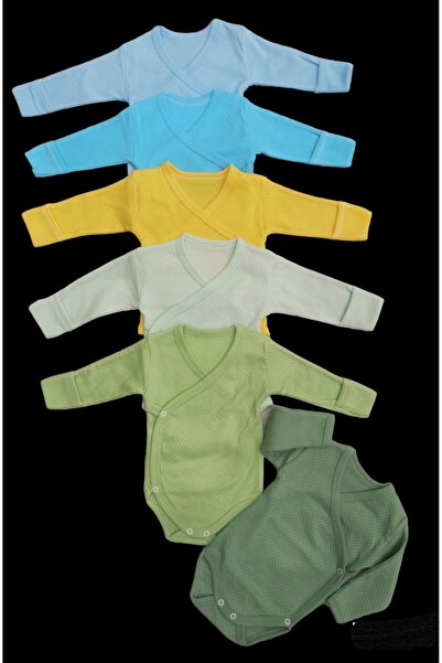 özdemirli bebe قفازات ذاتية طويلة الأكمام، مشبك بادي مزدوج الصدر، عبوة من 6 قطع