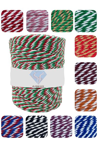 E Elmas Three Color Bundling Rope Green Red White (2-3MM-200GR-200M)