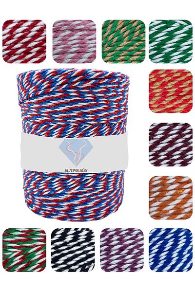 E Elmas Three Color Package Rope Blue - Red - White (2-3MM-200GR-200M)