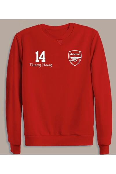 Efendioğlu Design Efsaneler Serisi Henry Arsena 14 Bisiklet Yaka Kırmızı Swea...