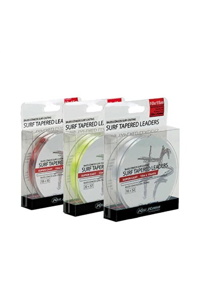 KALI KUNNAN Surf Tapered Leaders Misina 15m Red Balıkmarketim