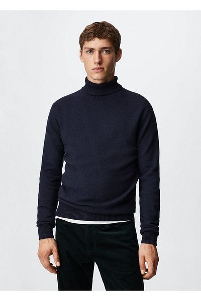 MANGO Man Wollpullover mit hohem Kragen