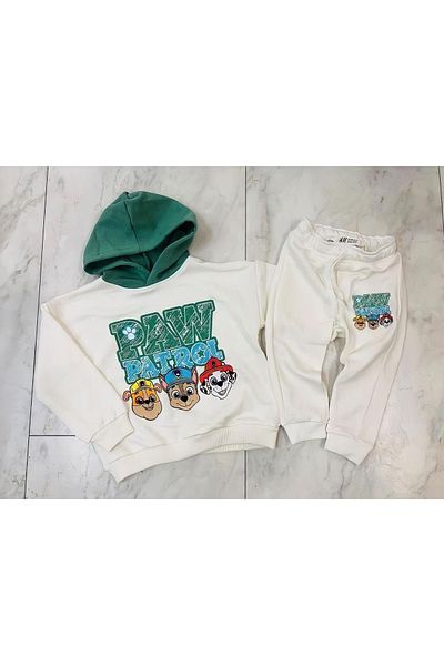 Pink Hippo Kids Unisex Paw Patrol Printed Hooded Children's Top and Bottom Tracksuit Set