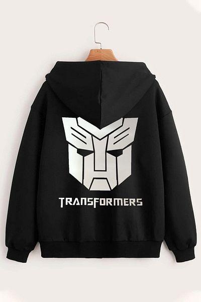 mw memowear Ζακέτα Unisex 2 Rope Raster Winter Transformers Reflector Print Oversize