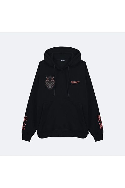 Shout Υπερμεγέθη Ιαπωνική Oni Unisex Hoodie