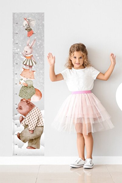 Sticker Ekspres Sevimli Hayalperest Hayvanlar Boy Cetveli Boy Ölçer Duvar Sti...