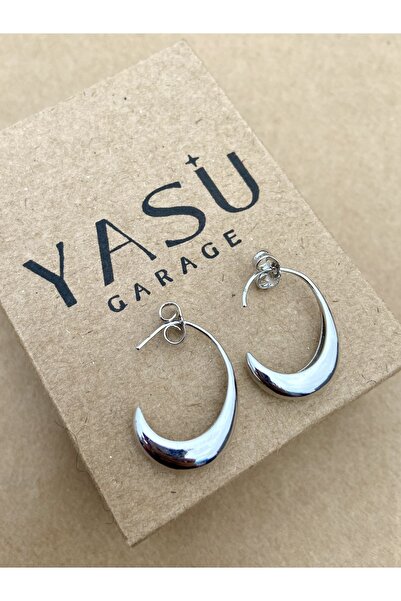 YASUGARAGE Altın Kaplama Yarım Ay Küpe
