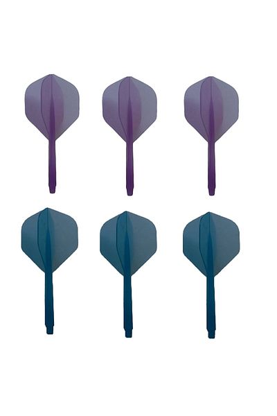 DARTSAN Set of 2 Neon Integrated Darts Shaft-shaft Wings SetBlue-purple