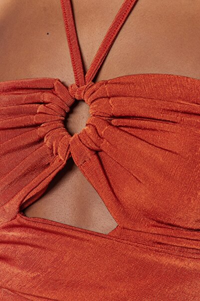 Trendyol Collection Bluză tricotată pentru fereastră/decupaj cu scorțișoară TPRSS23BZ00043