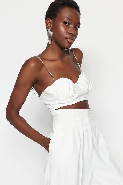 Trendyol Collection Bustier - Ecru - Unifarben