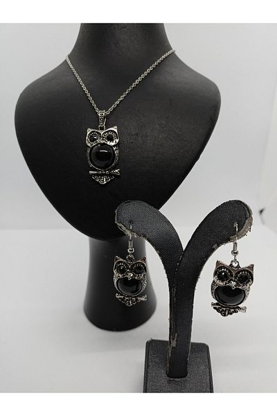 BalıkHediyelik Margazite Jewelled Necklace Earring Set-mdl-5011