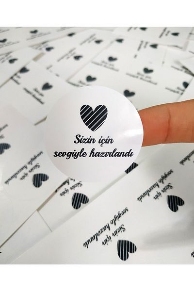 JOVÖ ÇİKOLATA Sticker -Prepared with Love for You -70 Pieces - 4cm