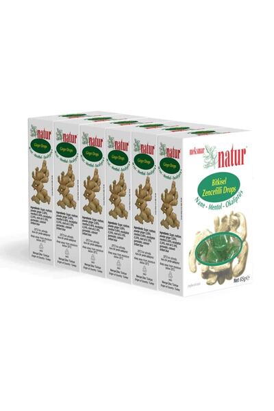 Natür Zencefilli Şeker Nane Mentol Ve Okaliptus 65 gr (6'LI) S.t.t: 10/2026