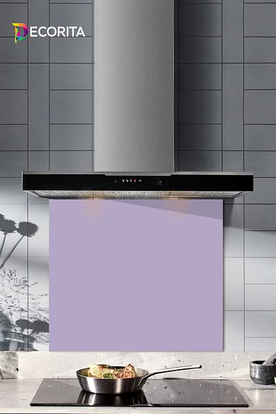 Decorita Protector de spate pentru aragaz din sticla |   Culoare uni - Liliac |   52 cm X 60 cm