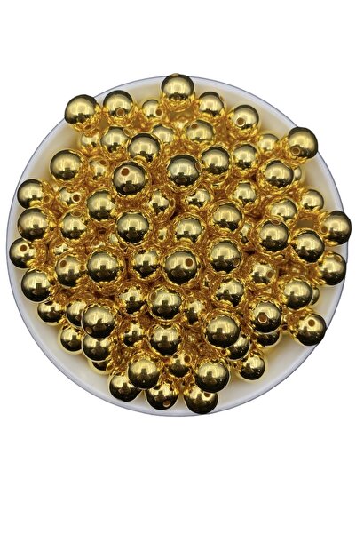 Hedef Bijuteri Mărgele din plastic cu aspect metalic CCB, aurii, de 12 mm, mă...