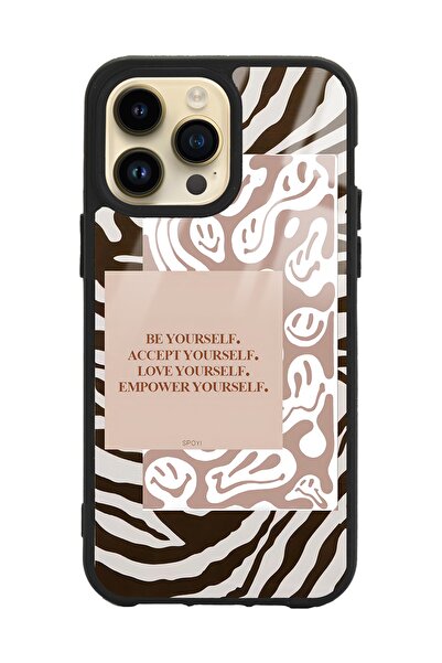 Spoyi Iphone 14 Pro Max Emoji Zebra Tasarımlı Glossy Telefon Kılıfı