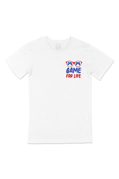 Cix Tricou alb Game For Life cu design de logo de buzunar