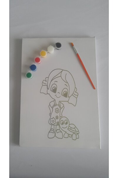 Lona Sanat Lona Renklerle Çocuk Boyama Hobi Setleri 25x35 Cm Tuval
