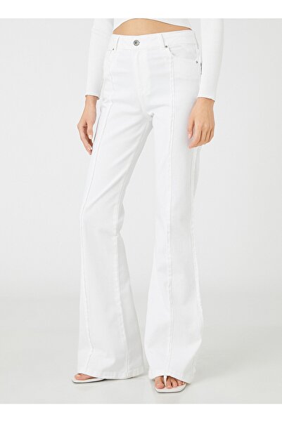 Koton Normál derék normál fehér női nadrág 3sal40008mw