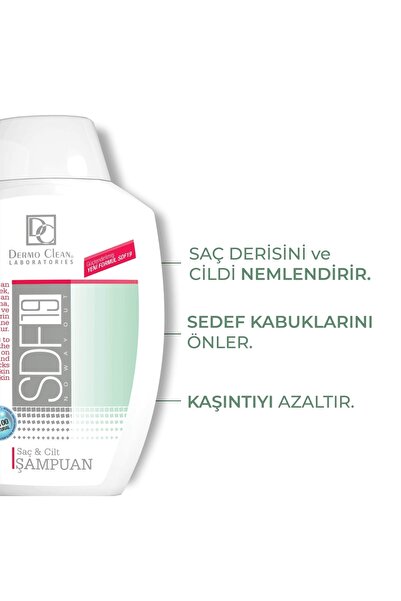 Dermo Clean Sdf19 Bitkisel Anti Seboreik Saç Ve Cilt Için Ve Egzema Şampuanı 300 ml