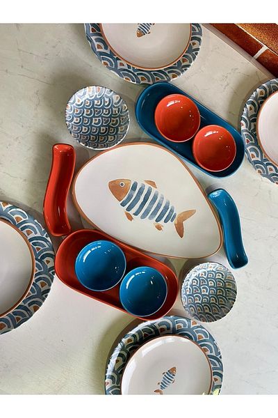 Keramika Koi 19 Piece Breakfast Set for 4 People