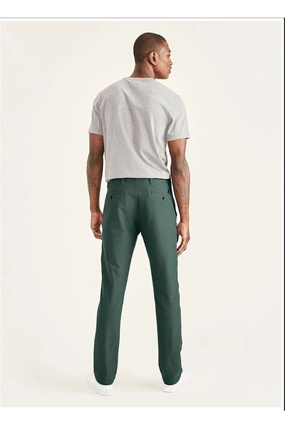 Dockers Medium Waist Slim Leg Slim Fit Green Men's Trousers 360 Ultra Flex Chino