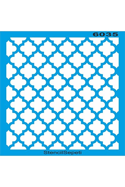 StencilSepeti نمط مغربي هندسي - قالب رسم استنسل 30 × 30 سم
