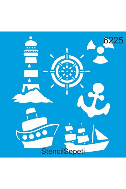 StencilSepeti دائرة بحرية - قالب رسم استنسل 40x40 سم