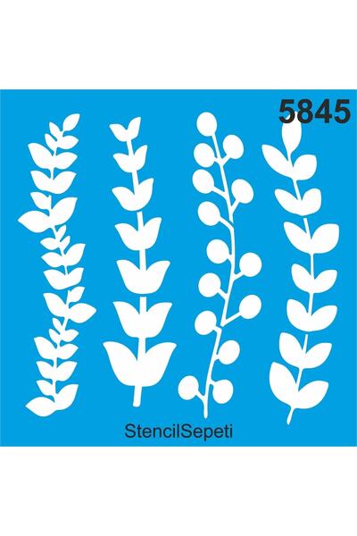 StencilSepeti Leafy Pattern - Stencil Painting Template 50x50cm - No Refund!