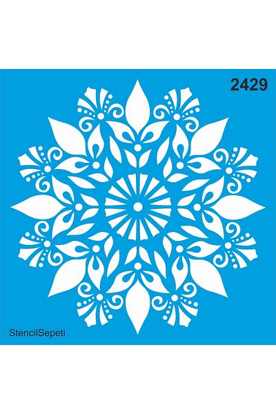 StencilSepeti Floral Mandala Pattern - Stencil Pattern Template 50x50cm - No Refund!