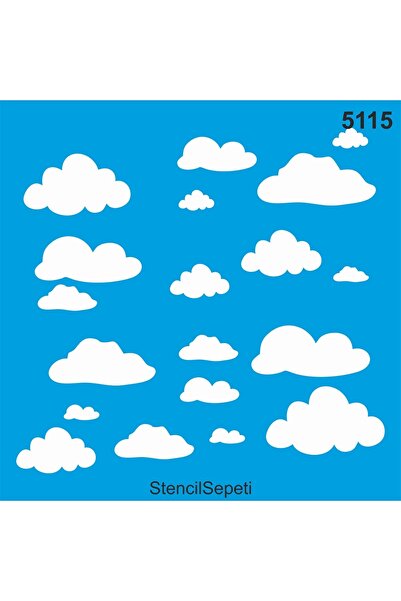 StencilSepeti نمط الغيوم - قالب نمط الاستنسل 30x30 سم