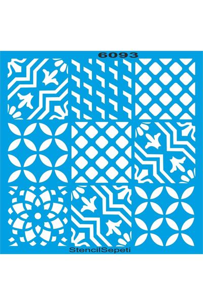 StencilSepeti Fayans Deseni - Stencil Boyama Şablonu 30x30cm