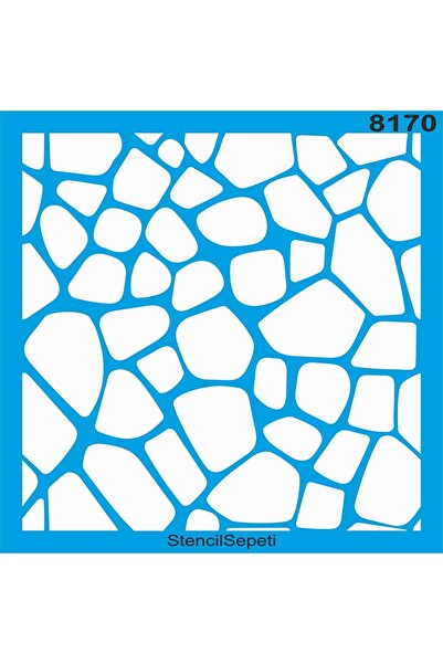 StencilSepeti Taş Duvar Deseni - Stencil Boyama Şablonu 40x40cm