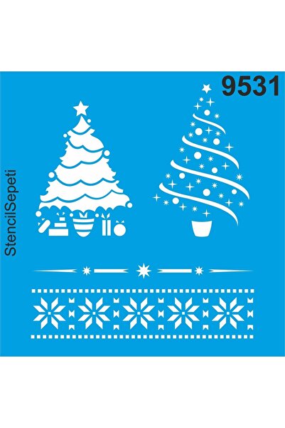 StencilSepeti شجرة عيد الميلاد - قالب رسم استنسل 40 × 40 سم