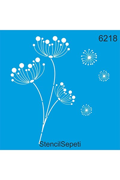 StencilSepeti Flower Pattern - Stencil Painting Template 40x40cm
