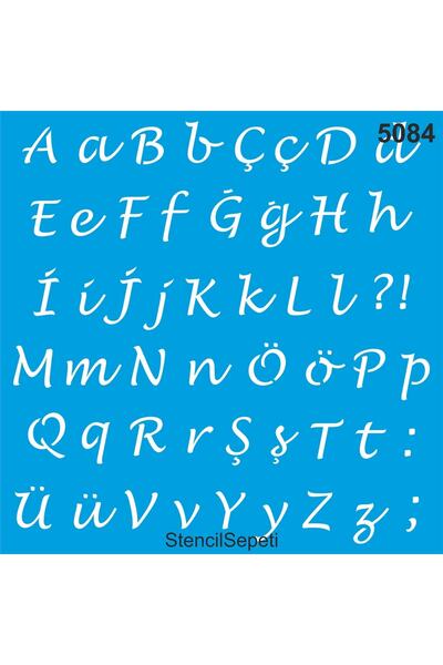 StencilSepeti نمط الكتابة اليدوية لوسيدا - قالب رسم استنسل 30 × 30 سم