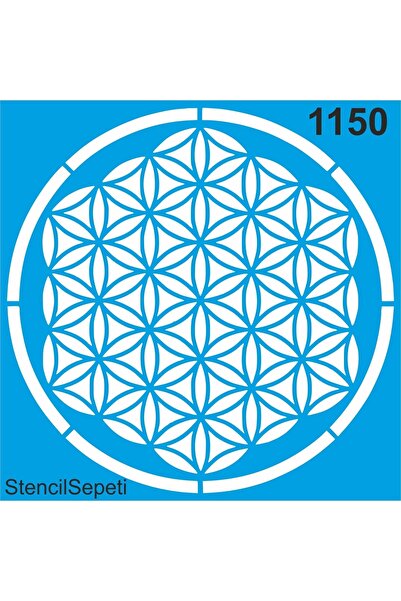 StencilSepeti Yaşam Çiçeği - Stencil Boyama Şablonu 20x20cm