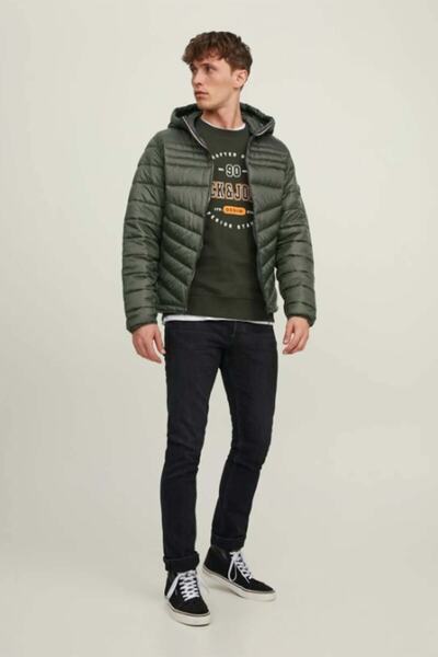 Jack & Jones Men's Inflatable Puffer Hooded Coat - 12211785