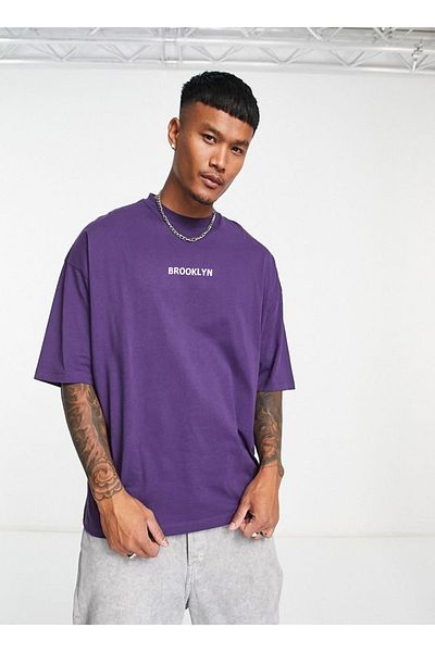 Buğraterzimoda Μπλουζάκι Brooklyn Printed Purple Oversize
