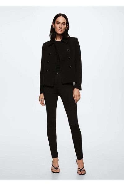 MANGO Woman Decorative Button Detailed Leggings