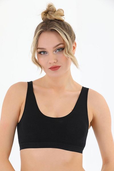 SEBOTEKS Sutien sport bustier căptușit din bumbac pieptănat Sb777