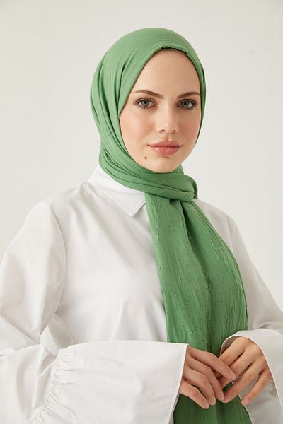 FRESCO SCARFS Γυναικείο Hijab Bamboo Shawl* Πράσινο φύλλο
