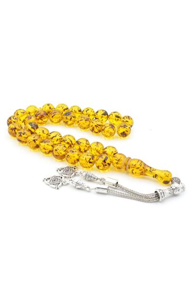 Murty99 Acoperire Globe Cut Fossil Yellow Powder Press Agățător de rozariu de...