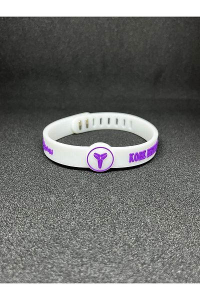PurpleJam Kobe Bryant White Mamba Edition Adjustable Basketball Bracelet