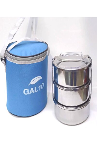 abnturk Termoslu Çanta Hediyeli 3lü Çelik Sefer Tası 2-3 Kişilik 14cm Isı Kor...