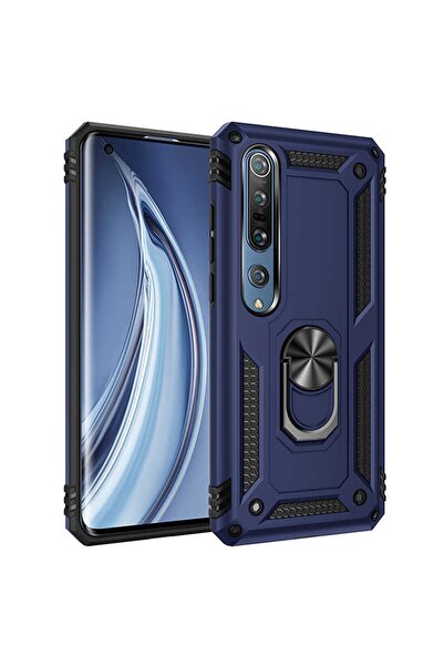 ZM STORE Xiaomi Mi Note 10 Lite Kılıf Zore Vega Tank Yüzüklü Standlı Kapak