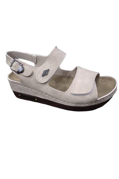 Neon 3014 -07 Comfort Dolgu Taban Kadın Sandalet { Mat Bej}