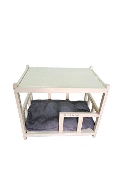 Ahşap Kedi Evi Kedi Kafesi Ahşap Köpek Evi Minderli