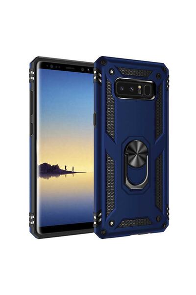 ZM STORE Samsung Galaxy Note 8 Kılıf Zore Vega Tank Yüzüklü Standlı Kapak